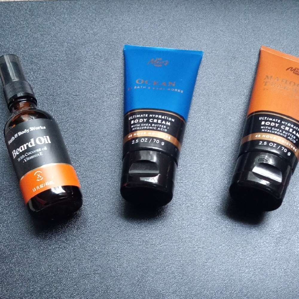 Bath & Body Works Men's OC. RAN Blue and Orange Grooming Creams with Beard Oil